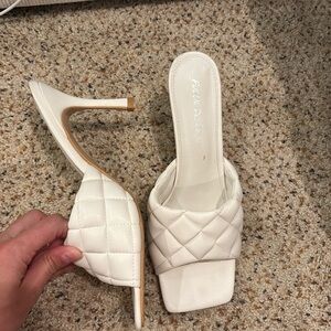 Public desire Quilted Square Toe Open Toe Sandals
